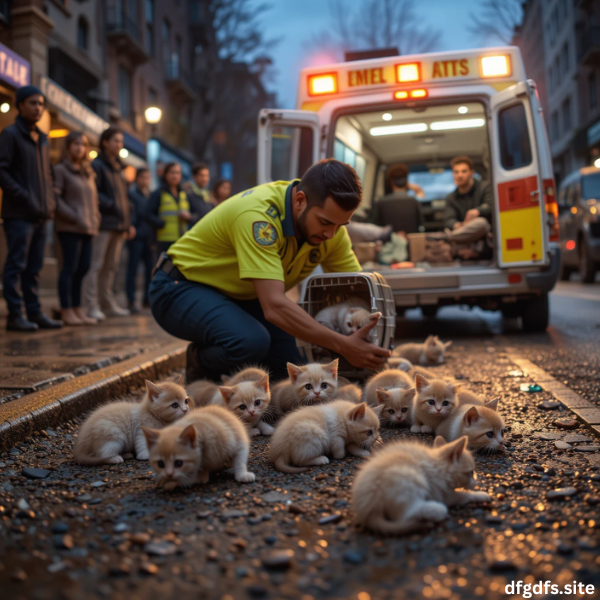 A small group of injured kittens